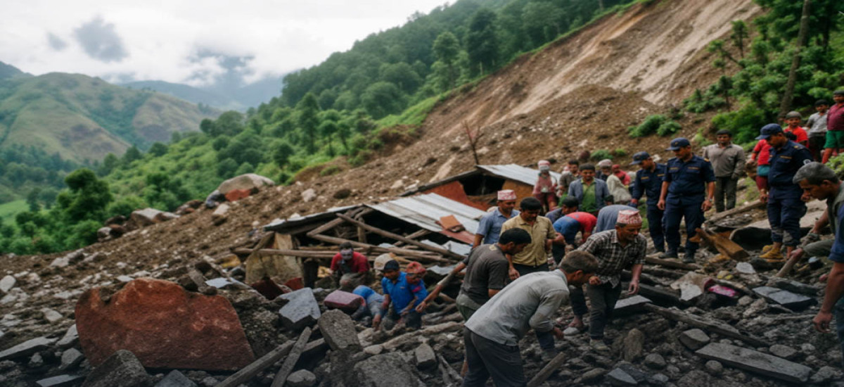 रोल्पाको अर्को गाउँमा पनि पहिरो, तीन जना बेपत्ता(अपडेट)
