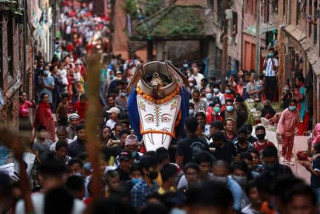 भक्तपुरमा सुरु भयो इन्द्रजात्रा, आठदिनसम्म चल्ने